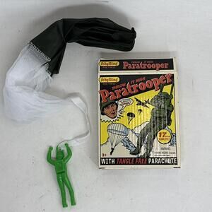 Schylling Retro Paratrooper 17" Tangle Free Parachute Green Army Men Toy NEW